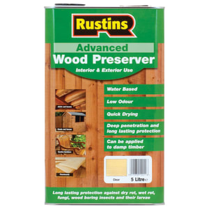 Product image for Rustins Advanced Wood Preserver 5L Clear