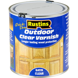 Product image for Rustins Quick Dry Outdoor Clear Varnish Satin 1L