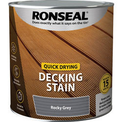 Image of Ronseal Quick Drying Decking Stain 2.5L Rocky Grey