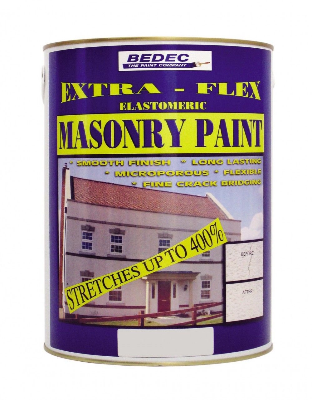 Product image for Bedec Elastomeric Extra-flex Smooth Masonry Brilliant White 5ltr