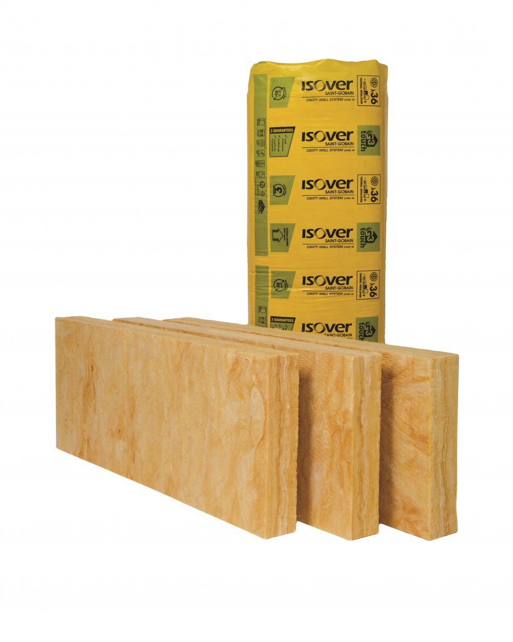 Product image for Isover CWS 36 Cavity Wall System Batt Light Duty 75mm 8.74m²