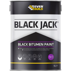 Image of Everbuild Black Jack Black Bitumen Paint 5L