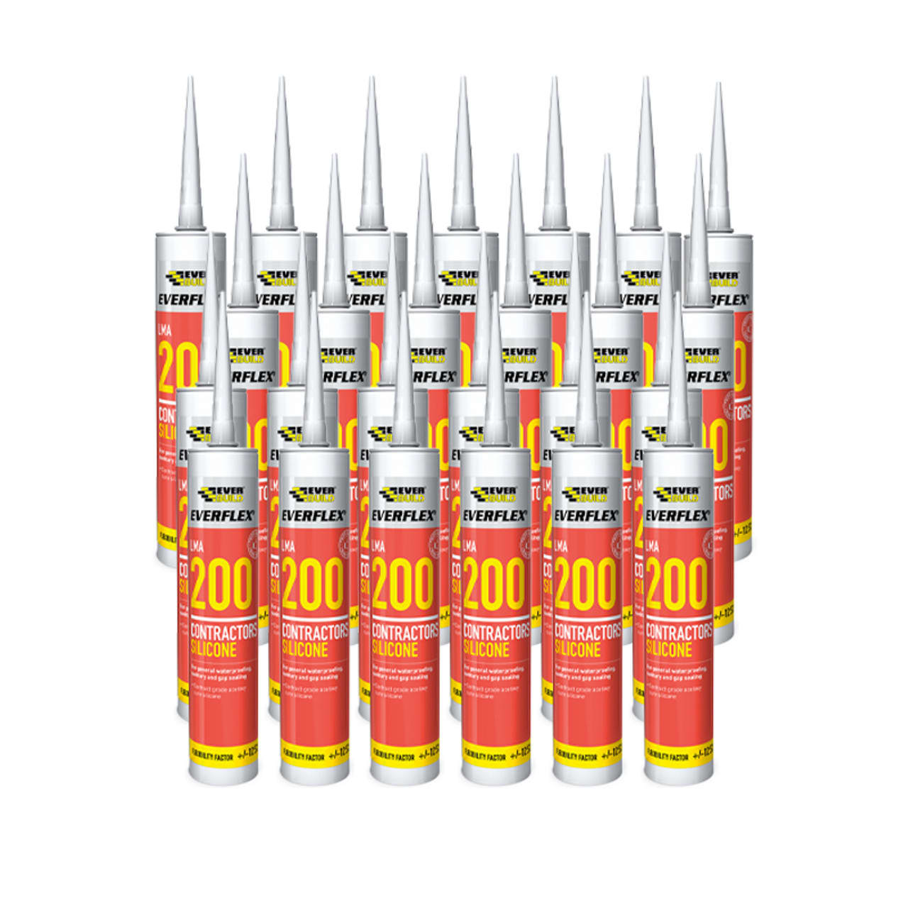 Product image for Everbuild Everflex 200 Contractors LMA Silicone Sealant White 295ml