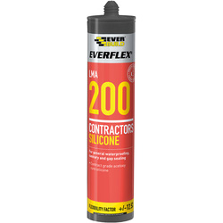 Image of Everbuild Everflex 200 Contractors LMA Silicone Sealant Clear 295ml