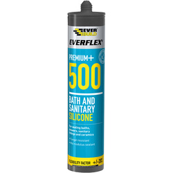Product image for Everbuild Everflex 500 Bath & Sanitary Silicone Sealant Clear 295ml