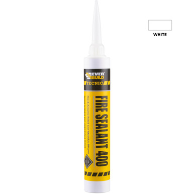 Image of Everbuild Tecnic Fire Sealant 400 Silicone Sealant White 380ml