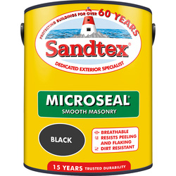 Product image for Sandtex Ultra Smooth Masonry Paint With Microseal Black 5l