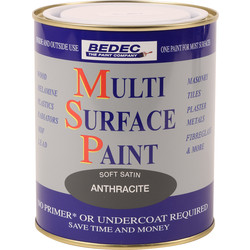Product image for Bedec Multi Surface Paint Satin Anthracite 750ml