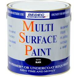 Product image for Bedec Multi Surface Paint Satin Black 2.5L