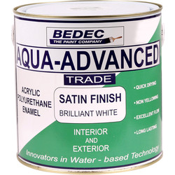 Image of Bedec Aqua Advanced Satin Paint Brilliant White 2.5L