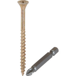 Product image for Ulti-Mate II Stick-Fit Zinc & Yellow Plated Screw 4.0 x 70mm