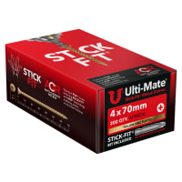 Image of Ulti-Mate II Stick-Fit Zinc & Yellow Plated Screw 4.0 x 70mm