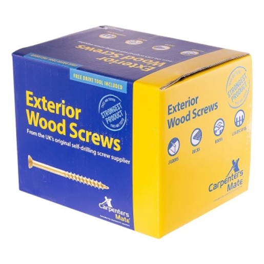 Product image for Carpenters Mate Exterior Wood Screws 63mm 500pk