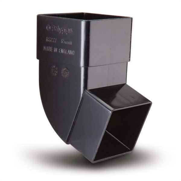 Product image for Square Downpipe Offset Bend 112.5 Black 65mm