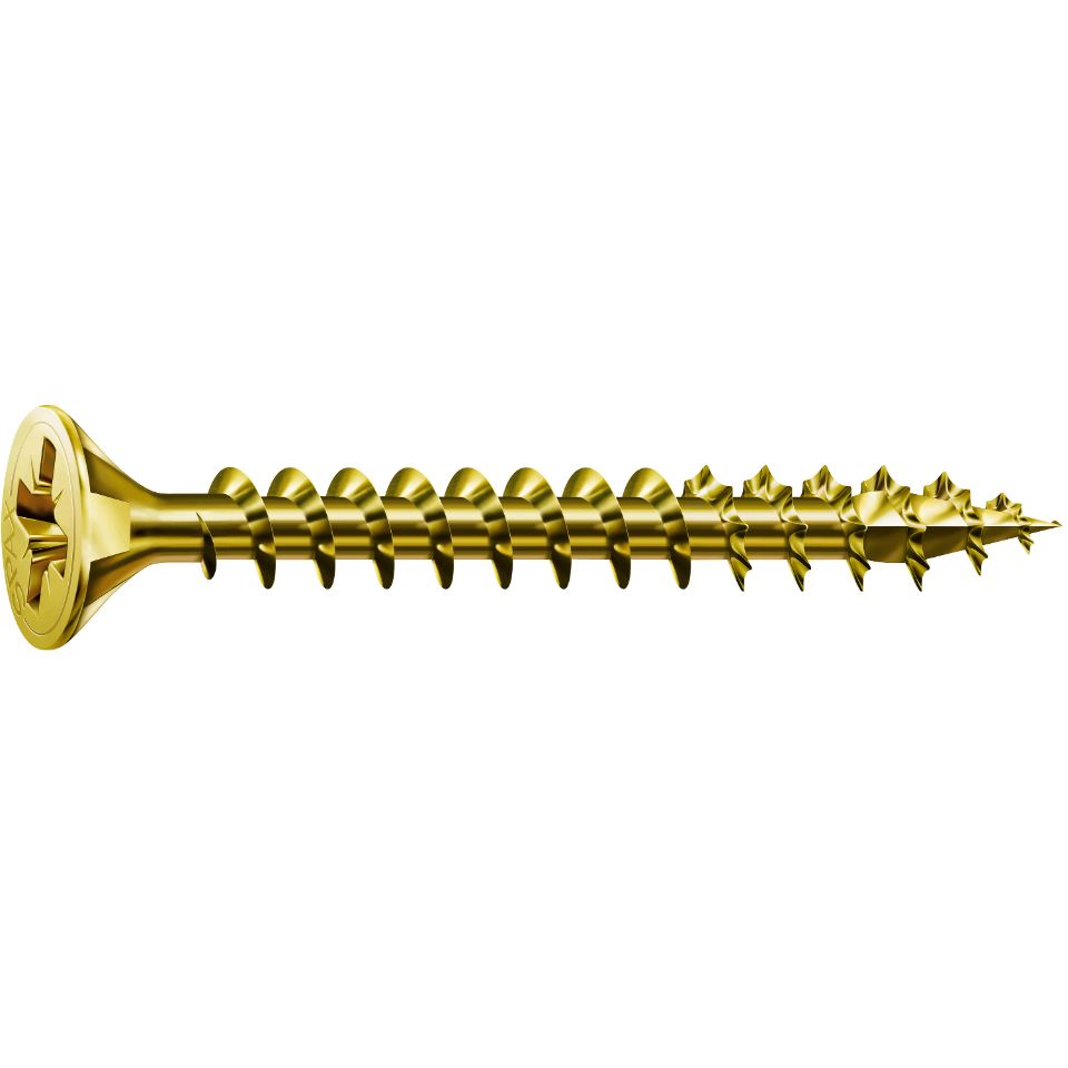 Product image for SPAX® YELLOX Wood Screw Flat Countersunk Head Yellow Tub 5.0x60mm 350pk