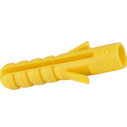 Product image for Fischer Plastic Contract Wall Plug Yellow 5mm