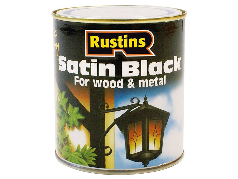 Product image for Rustins Satin Black Paint Quick Drying 250ml
