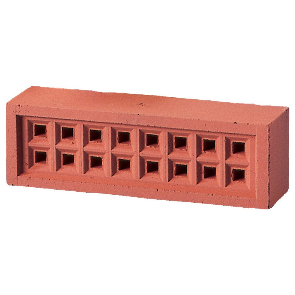 Product image for 215mm 65mm X 50mm Redbank Clay Square Hole Air Brick Red