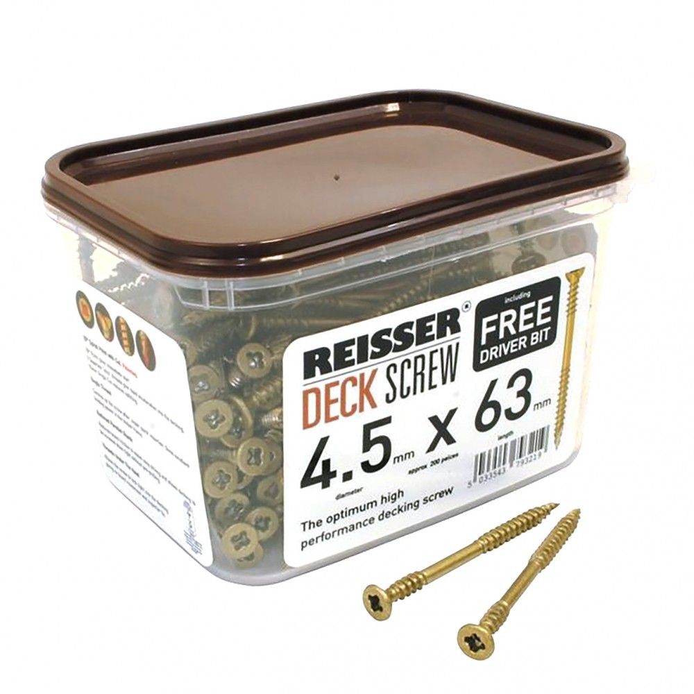 Product image for REISSER Decking Screw Tub 4.5x63mm 200pk