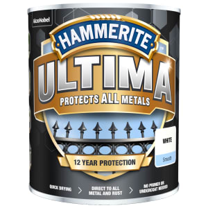Product image for Hammerite Ultima Metal Paint Smooth White 750ml