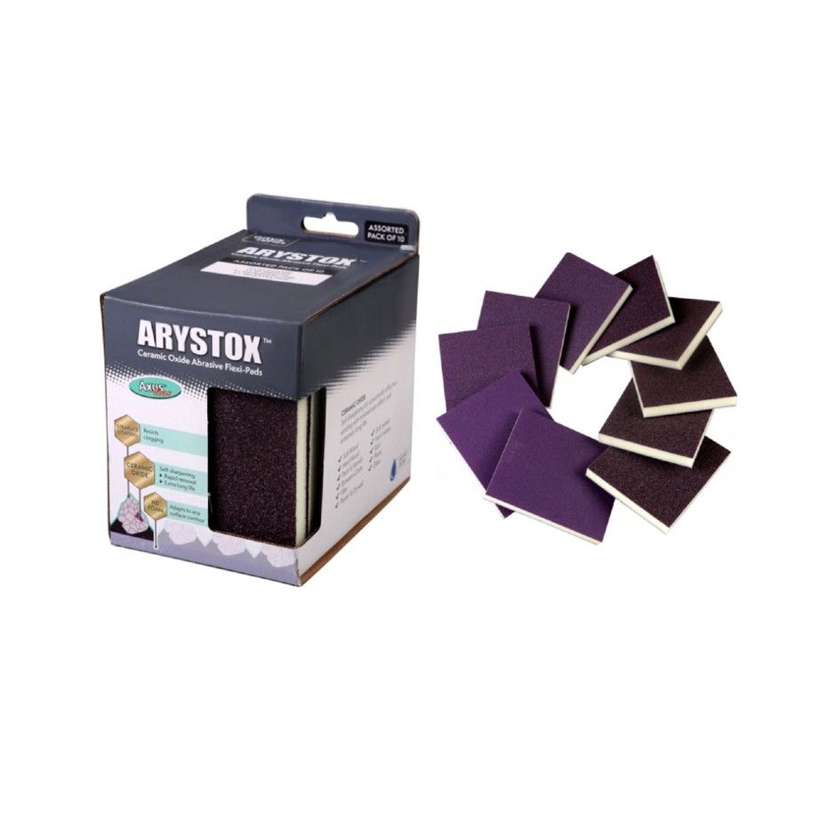 Product image for Axus Onyx Series Arystox Ceramic Abrasive Flexi Pads Assorted Pack 10pk