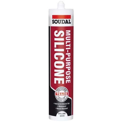 Image of Soudal 270ml Multi-Purpose Silicone Brilliant White 121643