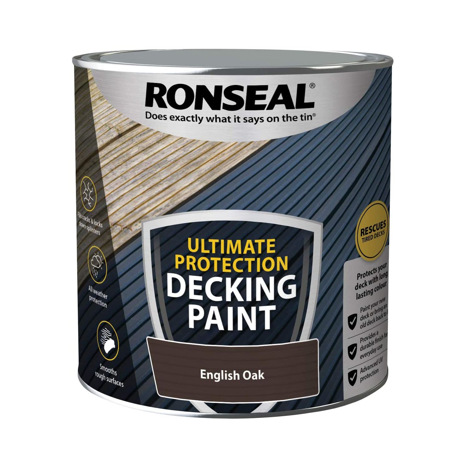 Product image for Ronseal Ultimate Protection Decking Paint English Oak 2.5ltr