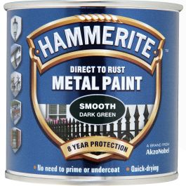 Product image for Hammerite 250ml Smooth Metal Paint Dark Green