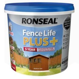 Product image for Ronseal 5Ltr Fence Life Plus+ Medium Oak
