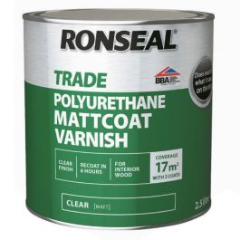 Product image for Ronseal Trade 2.5Ltr Mattcoat Varnish