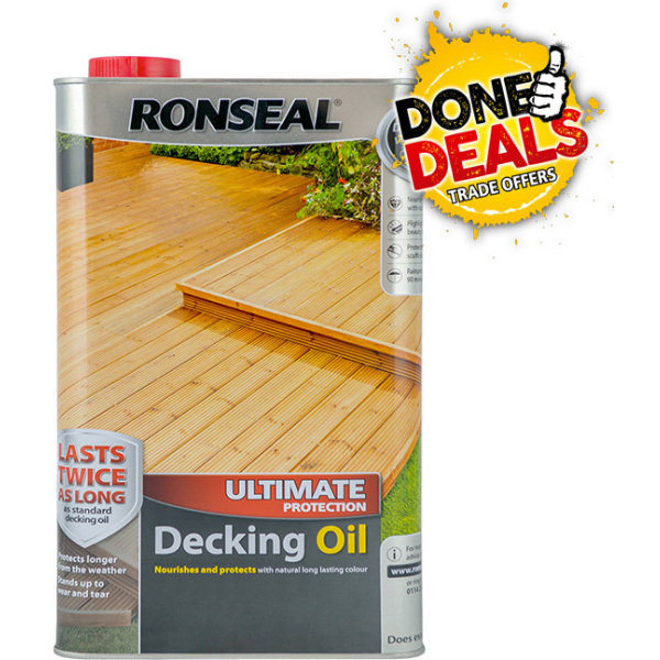 Product image for Ronseal 5Ltr Ultimate Decking Oil Natural
