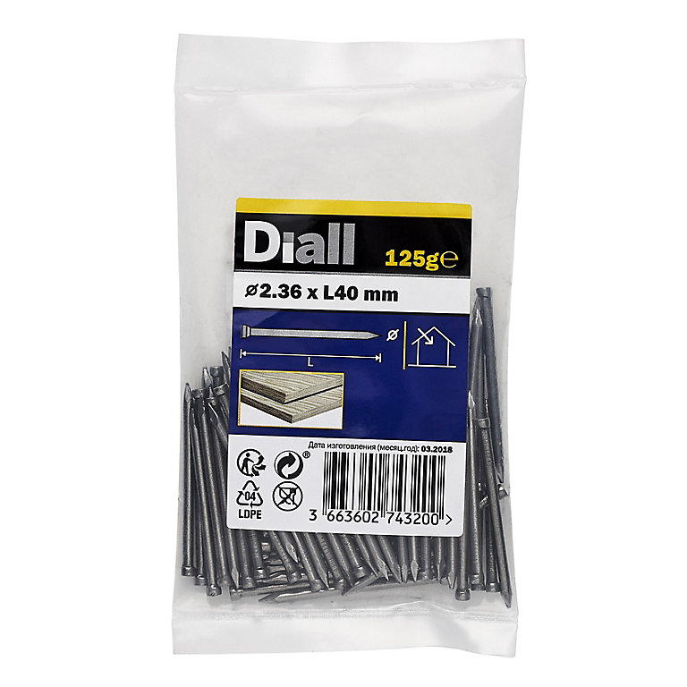 Product image for Diall Lost head nail (L)40mm (Dia)2.36mm 125g