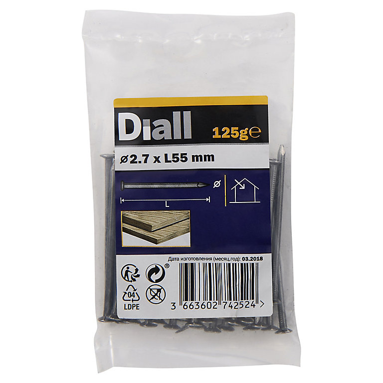 Image of Diall Round wire nail (L)55mm (Dia)2.7mm 125g