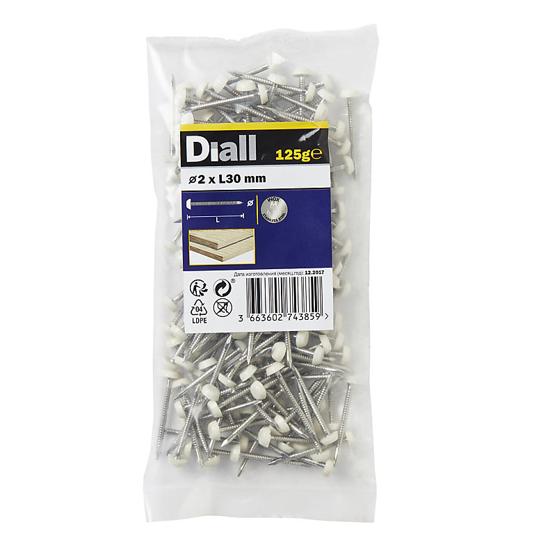 Product image for Diall UPVC nail (L)30mm (Dia)2mm, Pack