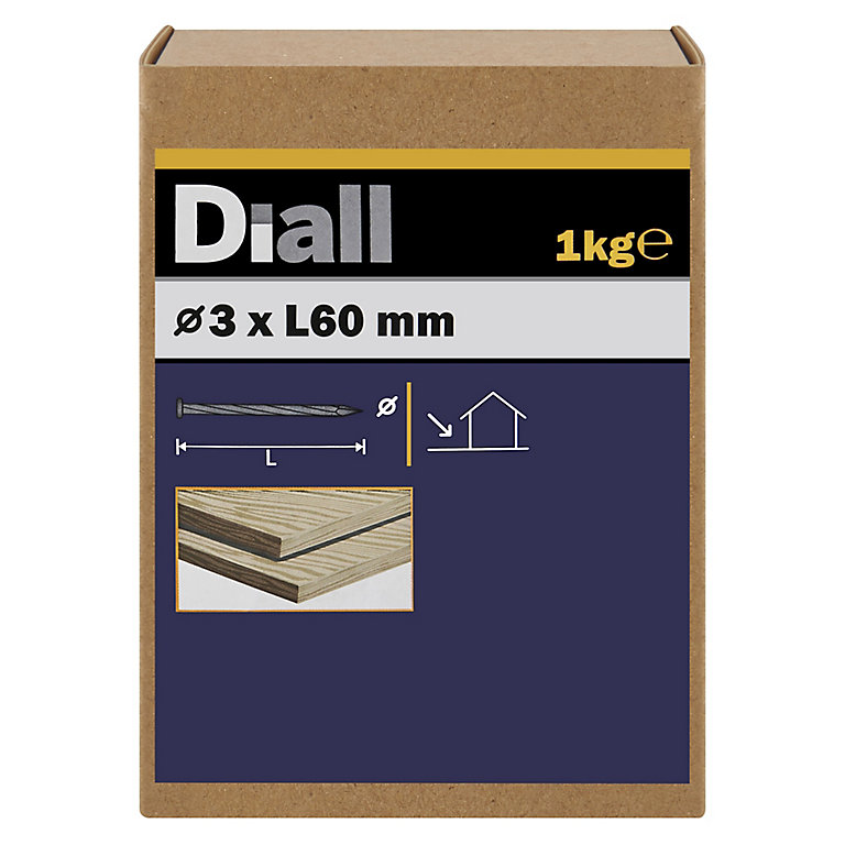 Image of Diall Galvanised Twisted nail (L)60mm (Dia)3mm 1kg