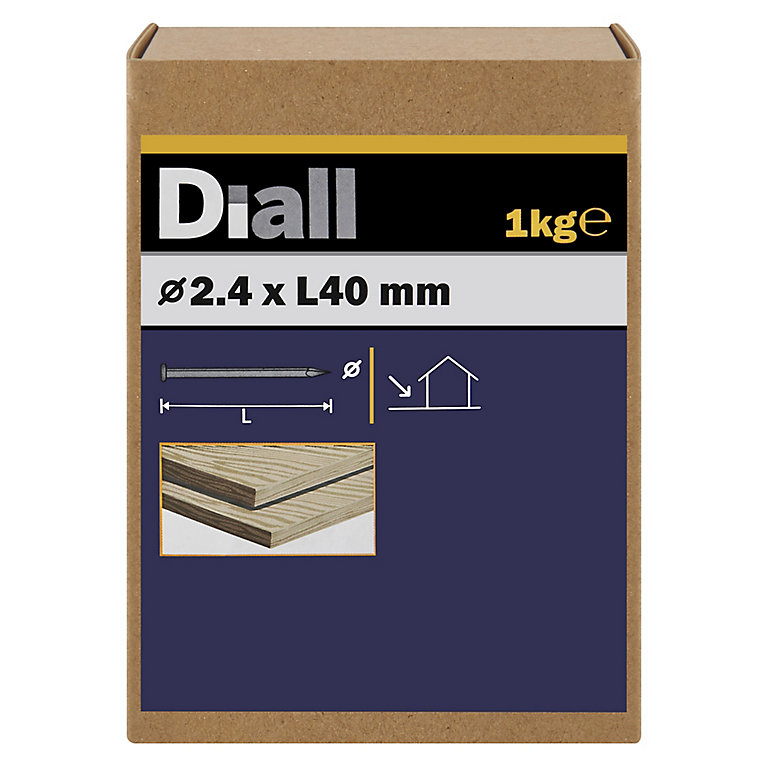 Image of Diall Galvanised Round wire nail (L)40mm (Dia)2.4mm 1kg
