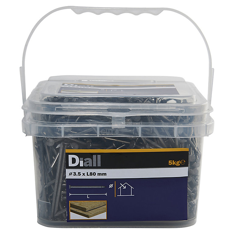 Image of Diall Round wire nail (L)80mm (Dia)3.5mm 5kg