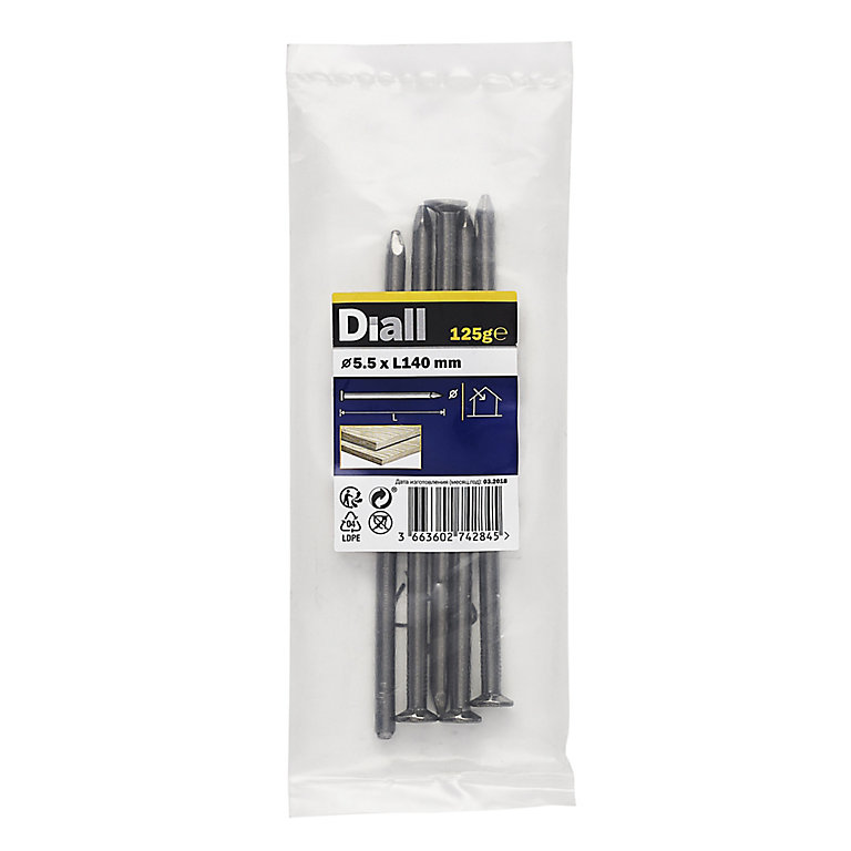 Product image for Diall Round wire nail (L)140mm (Dia)5.5mm 125g