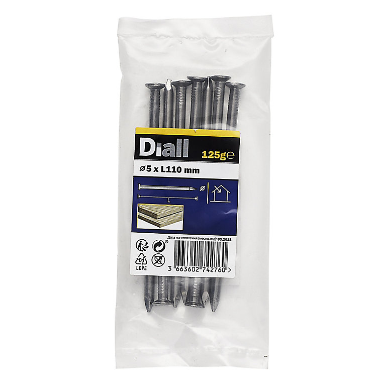 Product image for Diall Round wire nail (L)110mm (Dia)5mm 125g