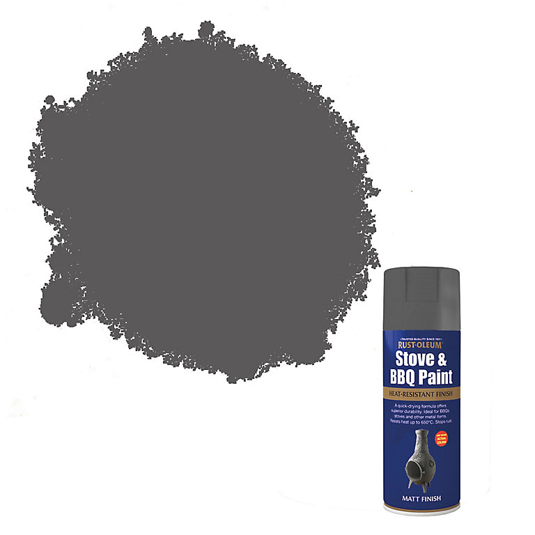 Product image for Rust-Oleum Stove & BBQ Cast Iron Matt Multi-surface Spray paint, 400ml