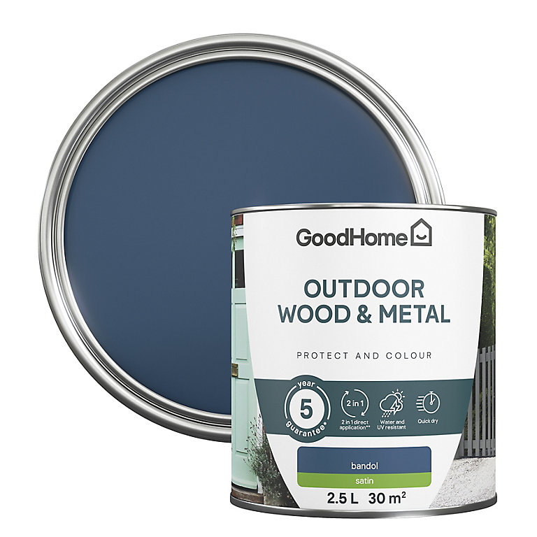 Product image for GoodHome Outdoor Bandol Satinwood Multi-surface paint, 2.5L
