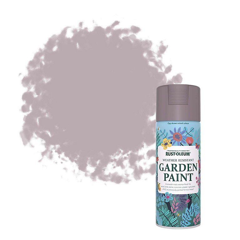 Product image for Rust-Oleum Garden Paint Lilac Wine Matt Multi-surface Garden Paint, 400ml Spray can