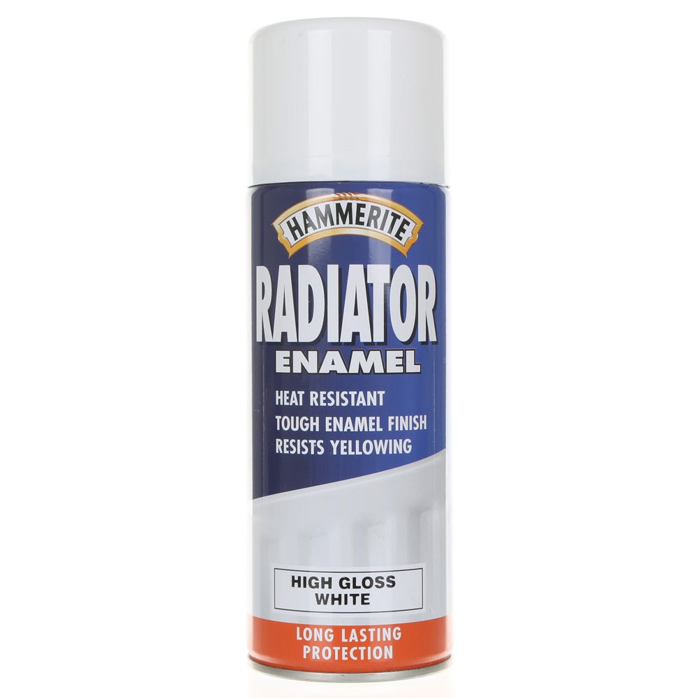 Product image for Hammerite Radiator Enamel Gloss Aerosol Paint White 400ml