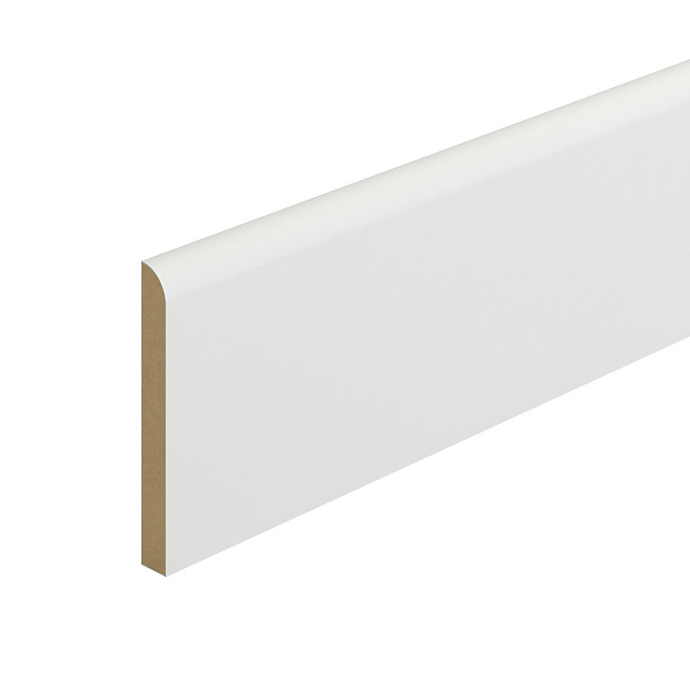Image of Metsä Wood Primed White MDF Round Skirting board (L)2.4m (W)119mm (T)14.5mm, Pack of 4