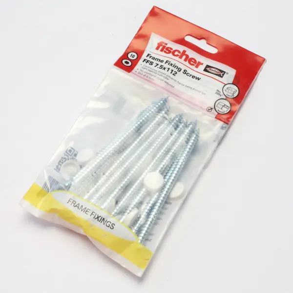 Product image for Fischer Window Frame Screw FFS 7.5 X 112mm Flat Head (pk10)