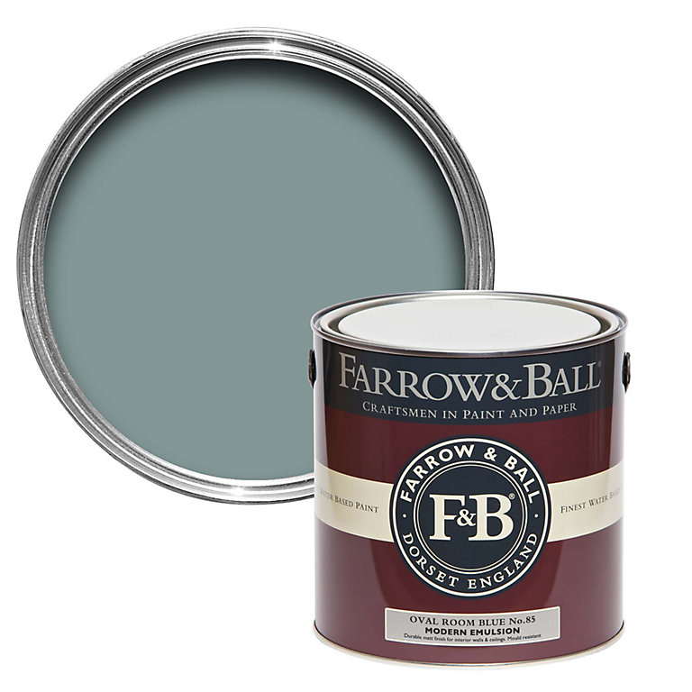 Image of Farrow & Ball Modern Oval Room Blue No.85 Matt Emulsion paint, 2.5L