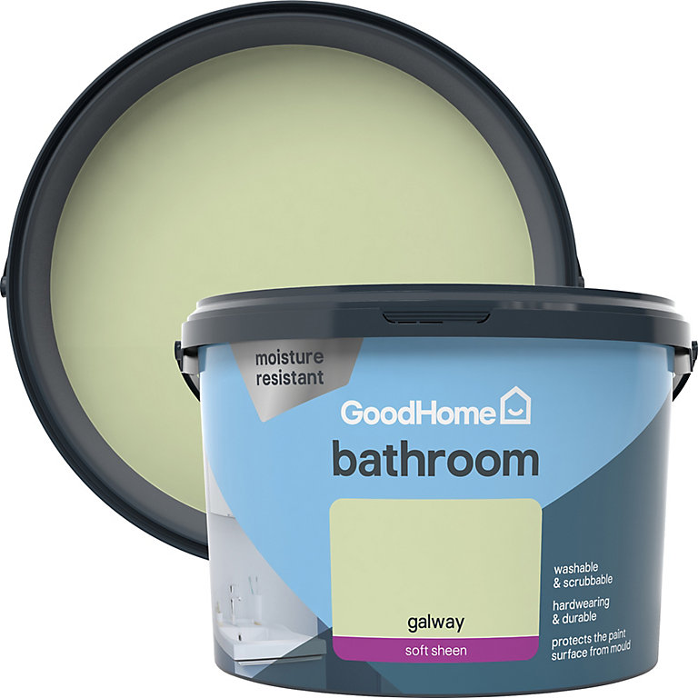 Image of GoodHome Bathroom Galway Soft sheen Emulsion paint, 2.5L