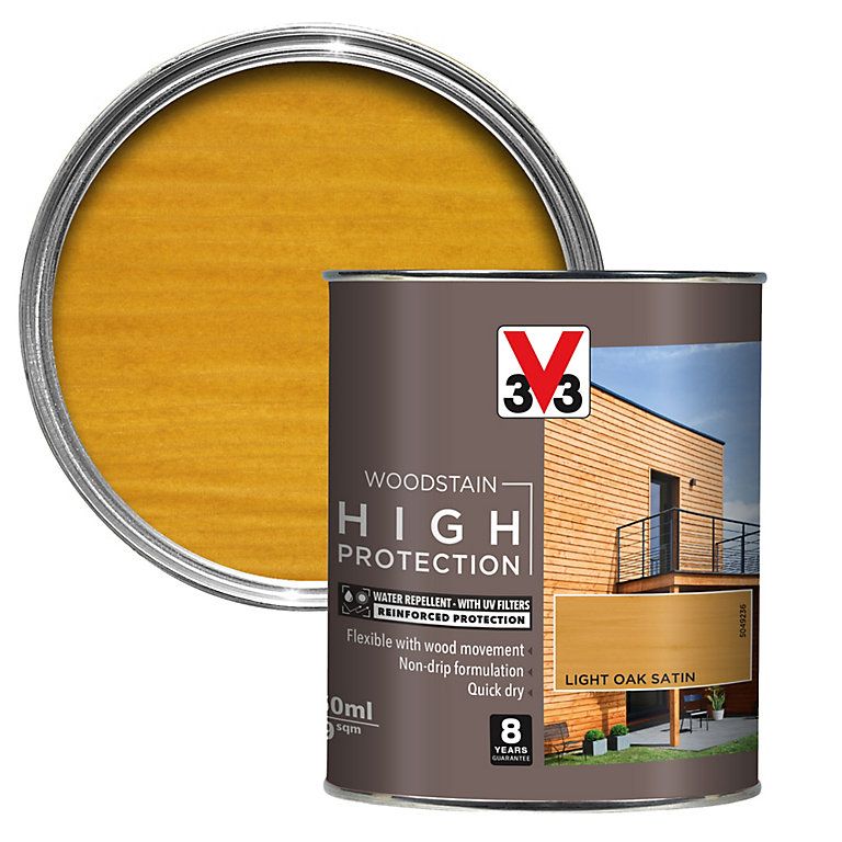 Image of V33 High protection Light oak Mid sheen Wood stain, 750ml