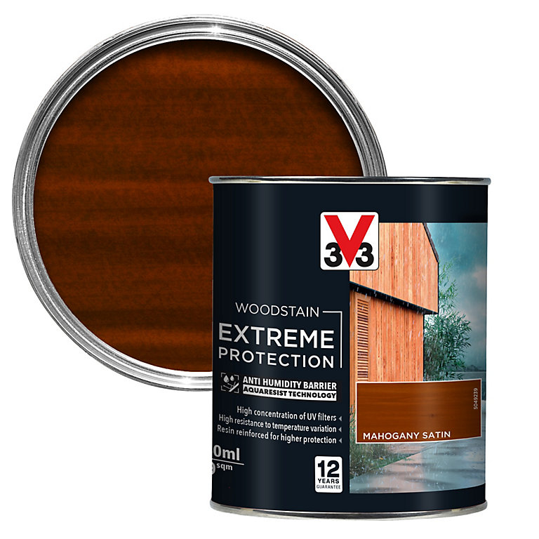 Image of V33 Extreme protection Mahogany Satin Wood stain, 750ml