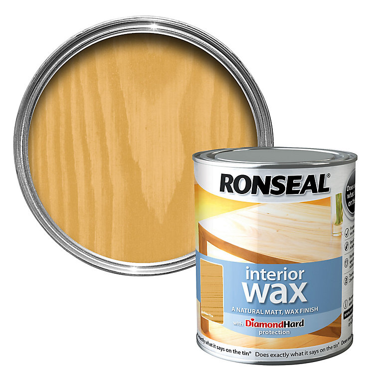 Image of Ronseal Diamond hard Antique pine Matt Wax Wood wax, 0.75L
